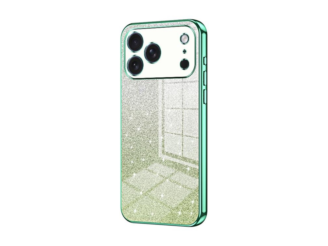Capa Para Iphone 17 Pro - Glitter Degradê - Acabamento Eletroplaqueado