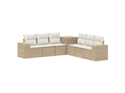 Vidaxl Conjunto De Sofás 7 Pcs Bege E Branco Creme