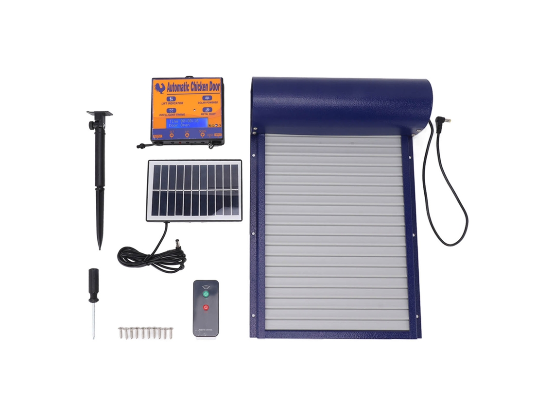 Porta Automática de Galinheiro Solar com Sensor de Luz, Temporizador e Controlo Remoto LAXISCREED