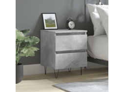 Vidaxl Mesa De Cabeceira 40x35x50cm Derivados Madeira Cinzento Cimento