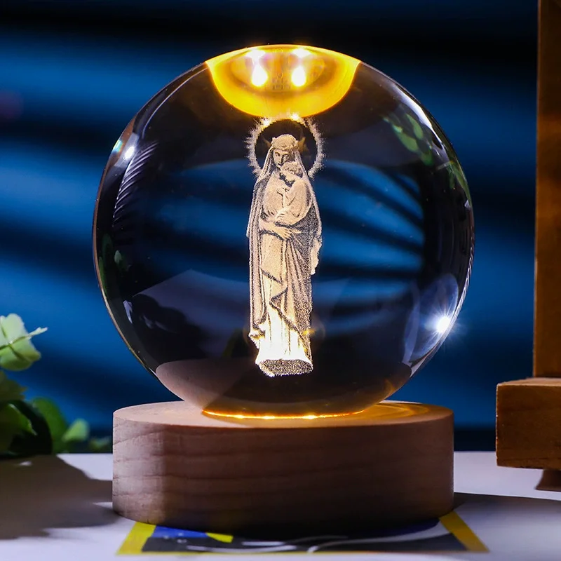 Luminária Noturna em Formato de Bola de Cristal 3d, Decoração para Casa. MDUG