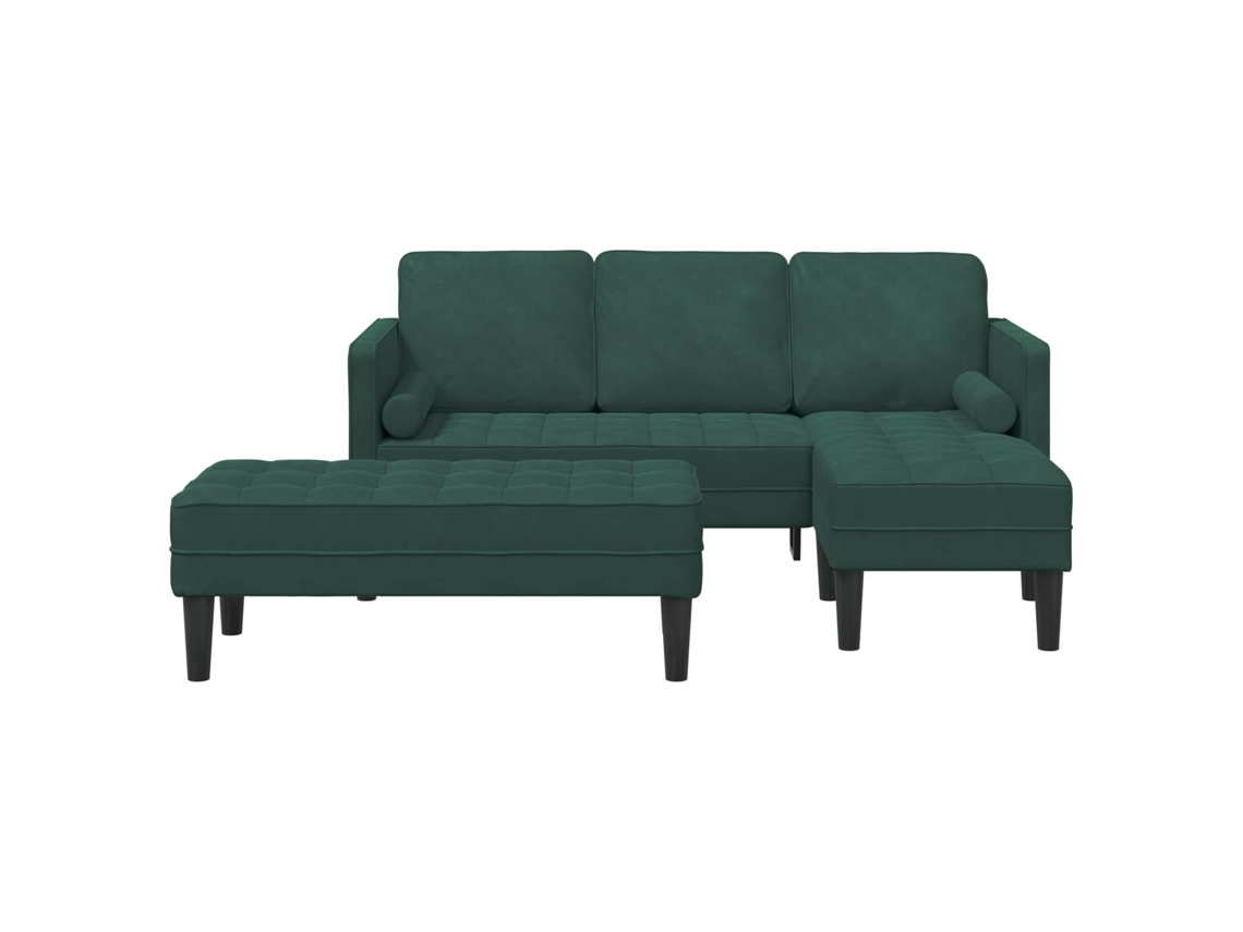 Conjunto de Sofás com Almofada 2 Pcs Verde Escuro Poliéster MAISON EXCLUSIVE