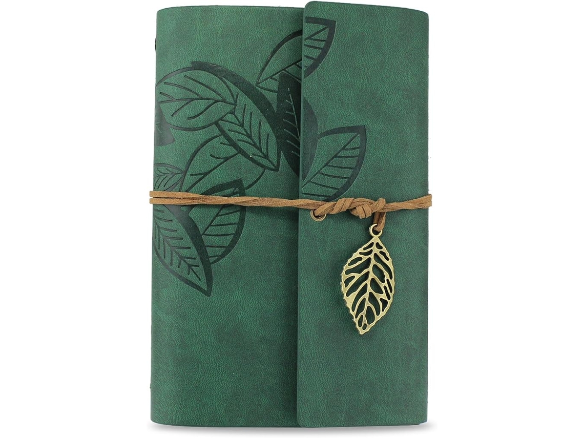 Caderno Diário Com Capa Em Couro Pu Verde Vintage, Ideal Para Viagens E Para Guardar Seus De Bordo