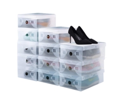 Pacote Com 20 Caixas De Sapatos, Empilháveis, Plásticas, Dobráveis, Organizador Transparente, Sapateira Que Economiza Espaço