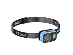 Lanterna De Cabeça Led Recarregável Biight Preta E Azul Com Sensores E Indicador De Bateria Super Brilhante Para Camping Usando Leds Xpg+cob