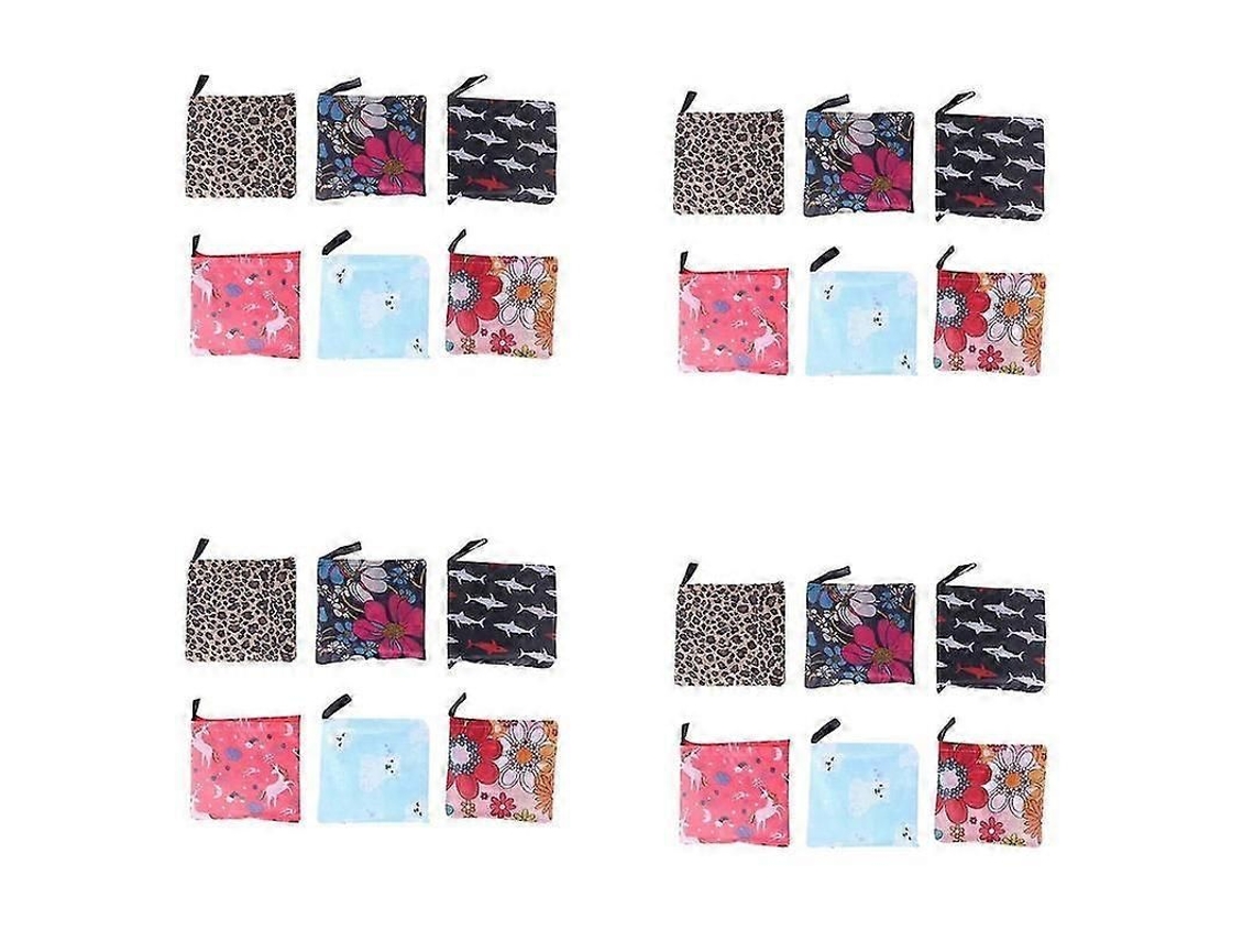 Pacote com 24 Sacolas de Compras Reutilizáveis, Ecológicas e Dobráveis, 6 Modelos, Grandes, Resistentes e Laváveis GOKOCO