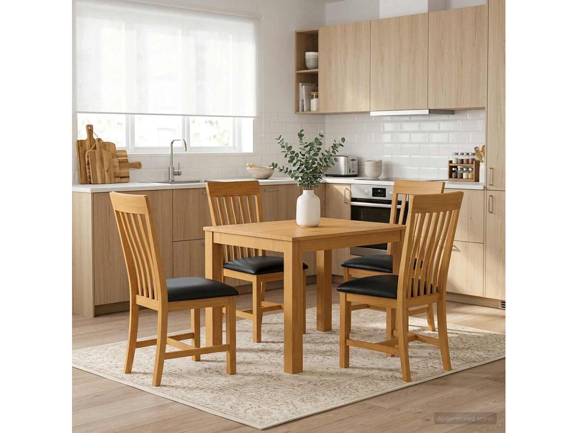Vidaxl Conjunto De Sala De Jantar 5 Unid. Preto