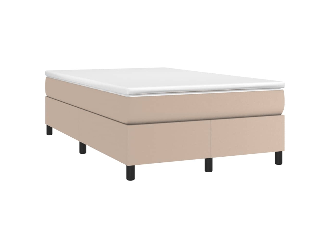 Cama Boxspring com Colchão 120x190 cm Couro Artificial Cappuccino MAISON EXCLUSIVE