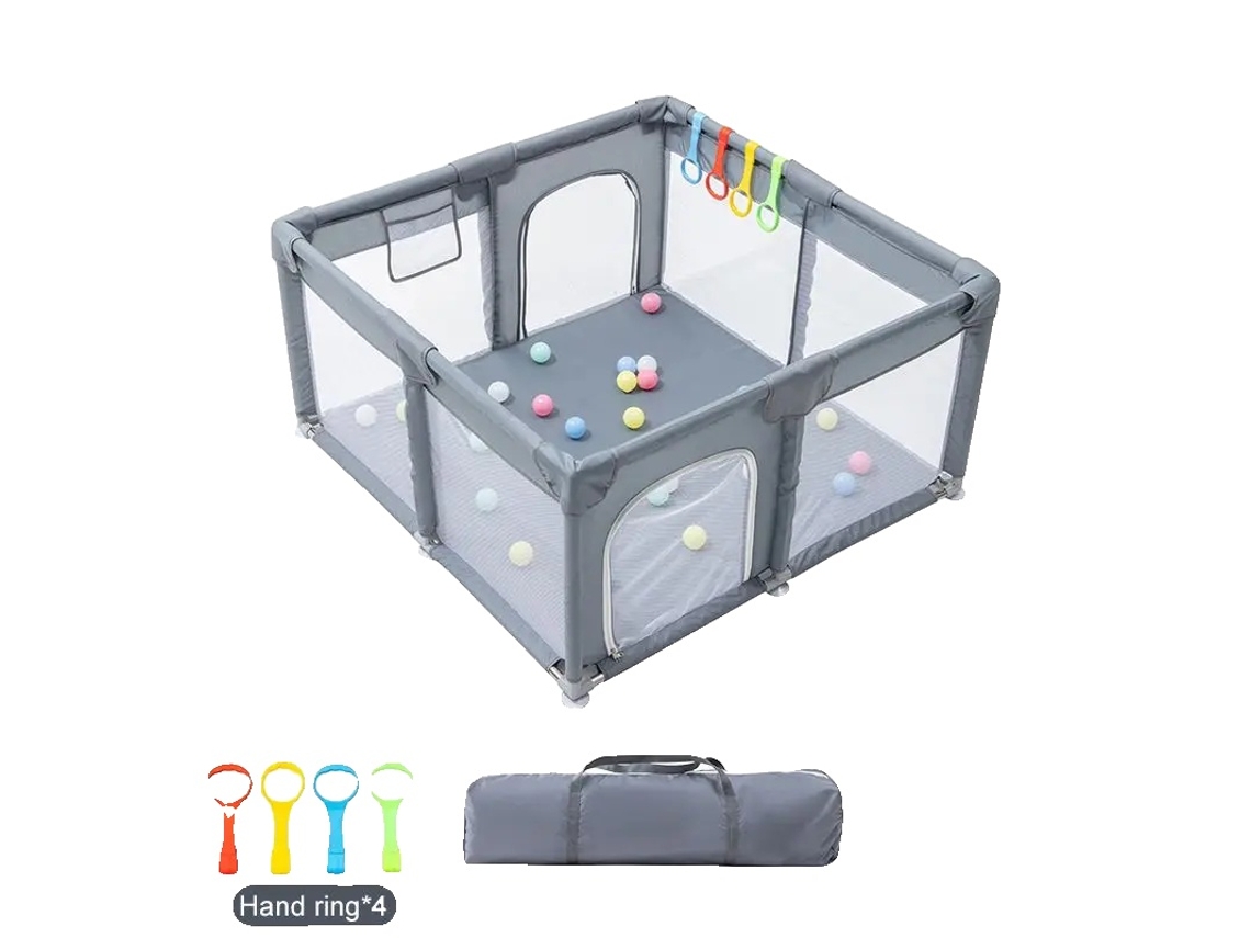 Parque Infantil, Design Espaã§oso, Material Em Tecido Durã¡vel,cinza 120x120 Oem