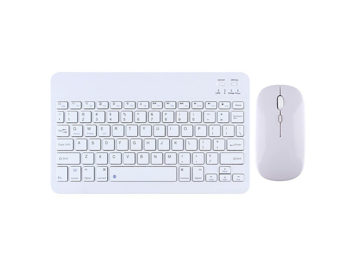 Lurelia Conjunto Teclado Bluetooth E Rato 2.4g Para Tablet 10" Compatível Com Huawei, Xiaomi E Vivo - Branco