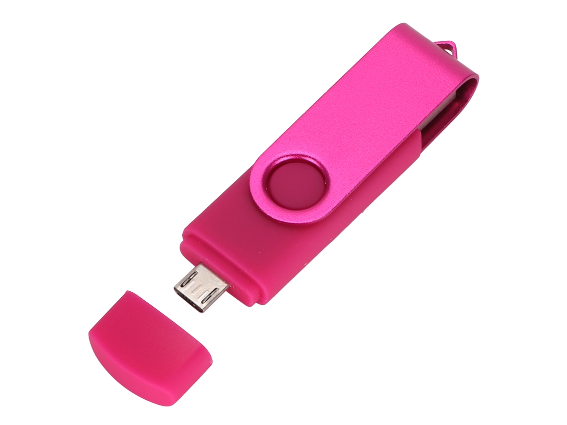 Pen Drive Android Usb2.0 2 Em 1 Rotativo Colorido Pen Drive De 16g Disco Usb Rosa
