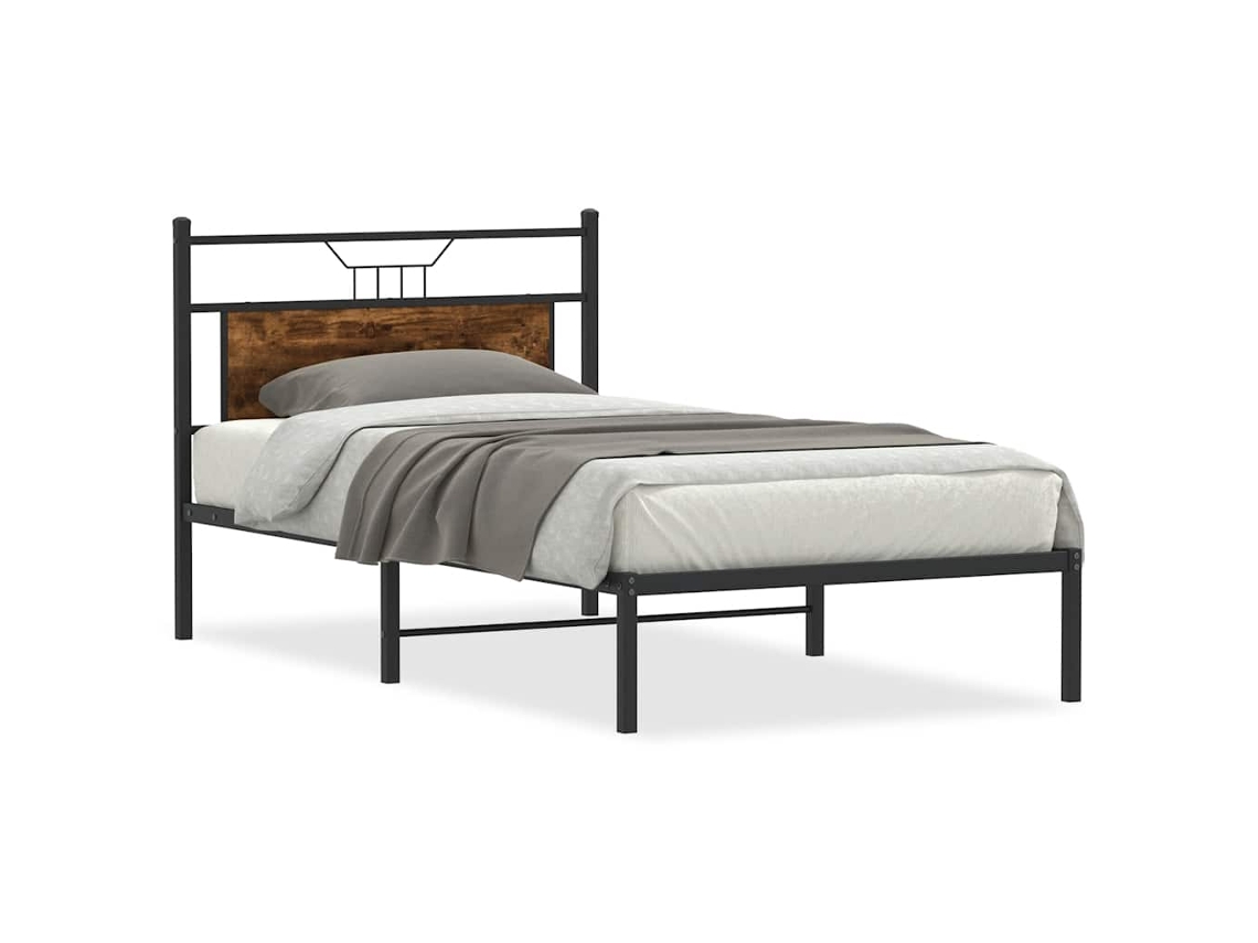 Bed Frame, Bed Frames Vidaxl Marrom Madeira Processada (100 X 190 Cm)