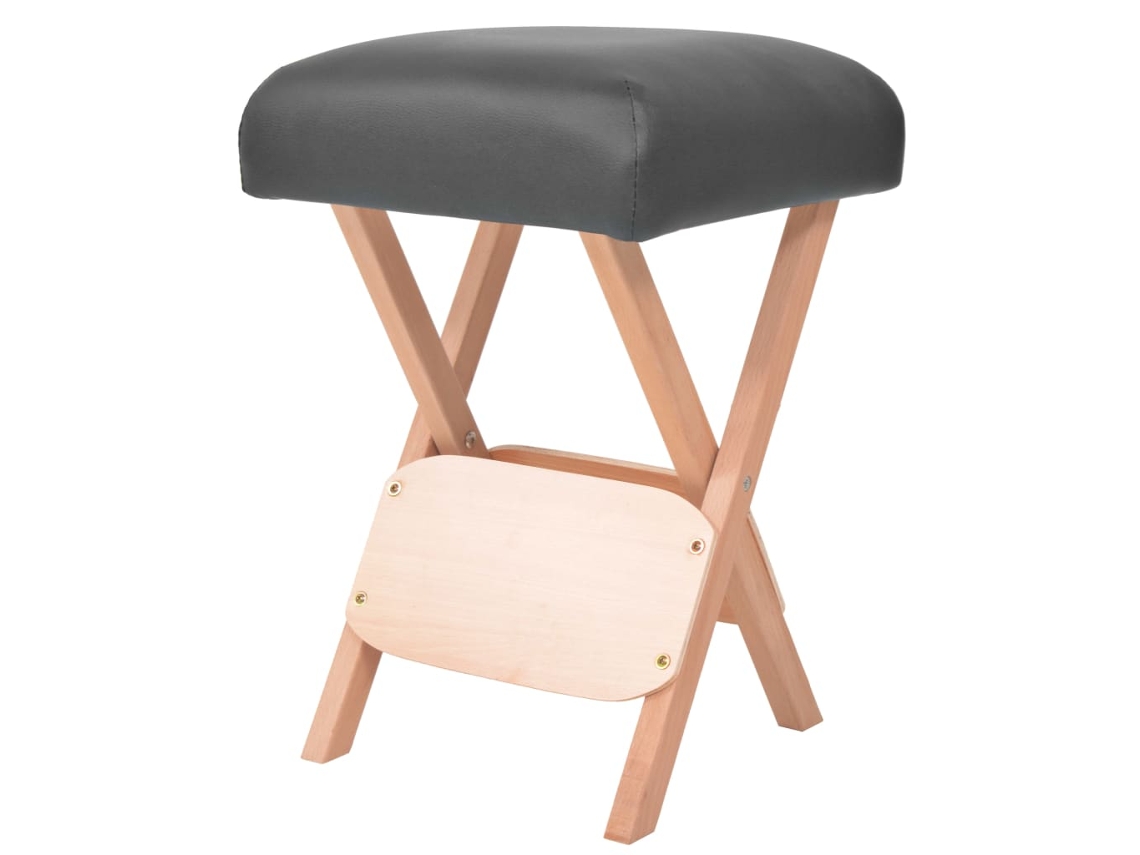 Folding Massage Stool, Folding Massage Stools Vidaxl Preto Pvc