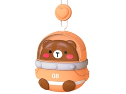 Ventilador de Pescoço Usb Recarregável Animal Marrom 3 Velocidades