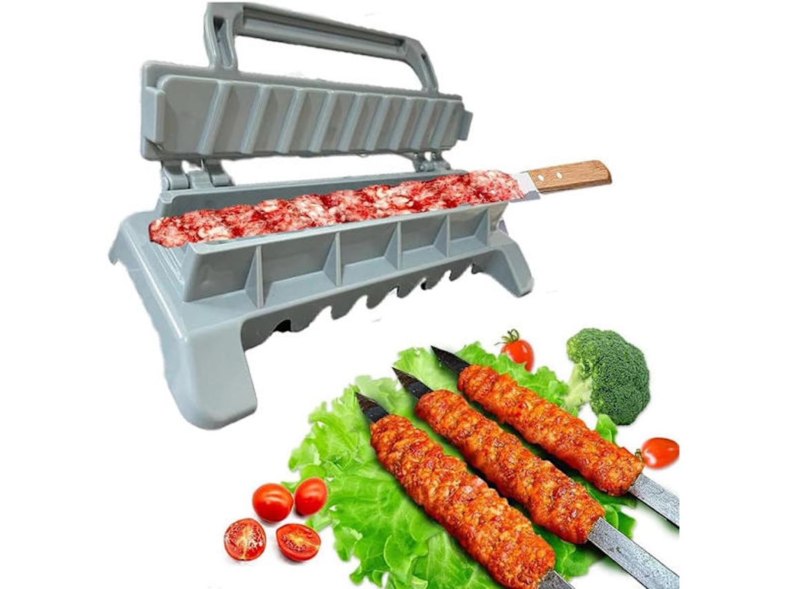 Espetos De Carne E Formas Para Kebab, Prensa Manual Portátil Dobrável, Utensílio Para Grelhar, Cinza