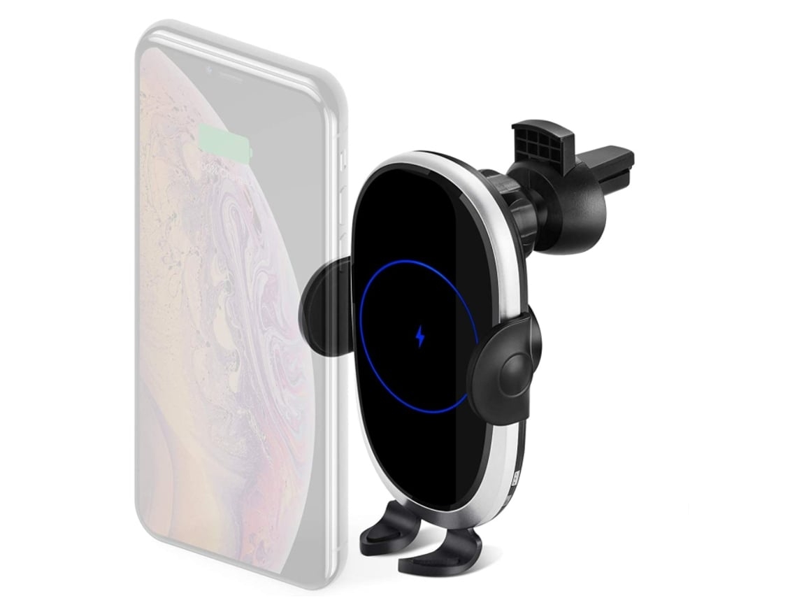 Carregador Carro Sem Rápido Qi Auto Sensor Gravidade YIZHOOD Preto