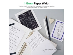 2026 rolo de Papel Térmico Sem Adesivo Branco 110*30mm Bpa free 10 Anos para Impressora Térmica Portátil Poooli L3, 3 Rolos