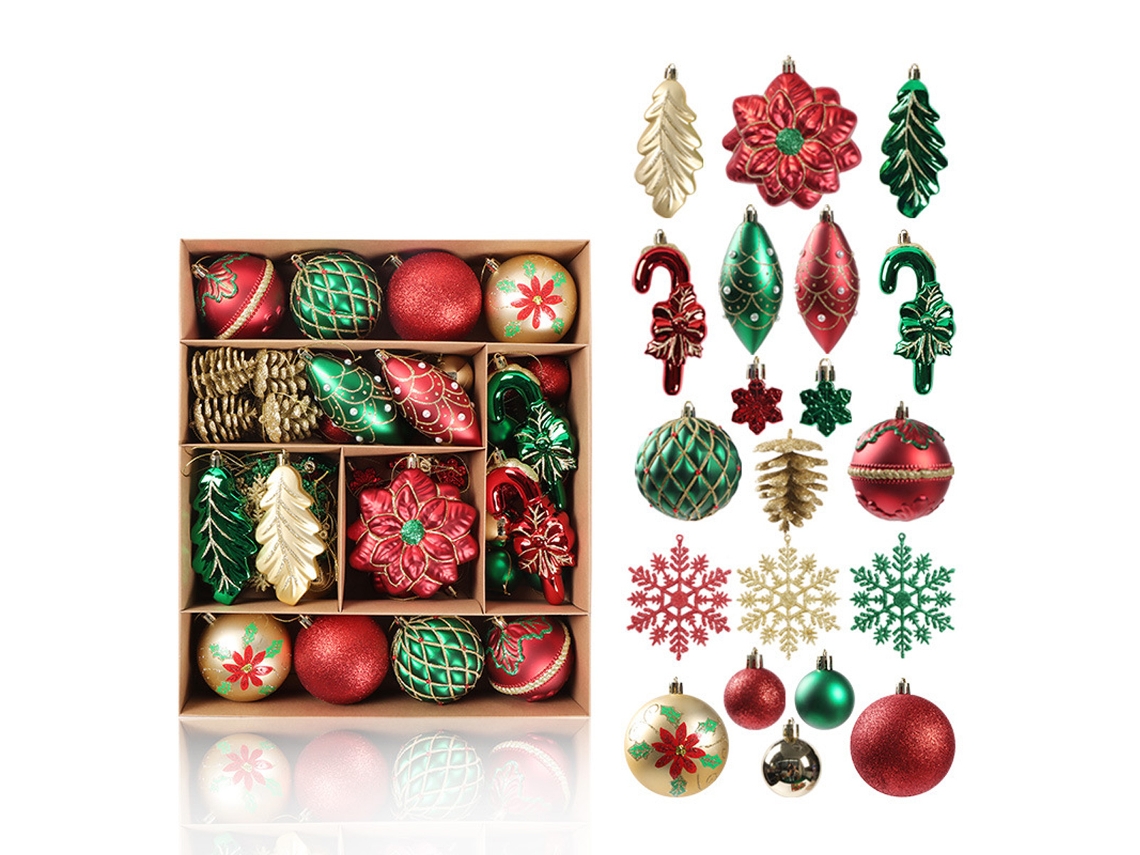Conjunto de Ornamentos para Árvore de Natal Bolas Decorativas Pendentes NEVEANCE