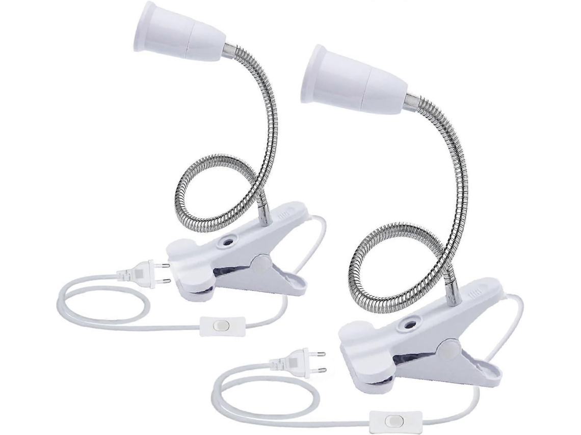 Conjunto Com 2 Bases De Lâmpada Led De Mesa, Tipo Braço Articulado, Com Grampo E Interruptor