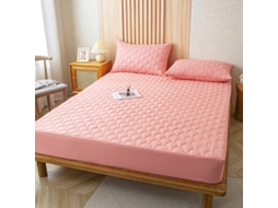 Protetor De Colchão Impermeável Czhhmart( Fitted Sheet) 200cmx200cm (com Par De Fronhas) Rosa