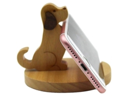 Ry-cute Dog Suporte Para Celular, Suporte De Mesa De Madeira Para Smartphone-aquaforge