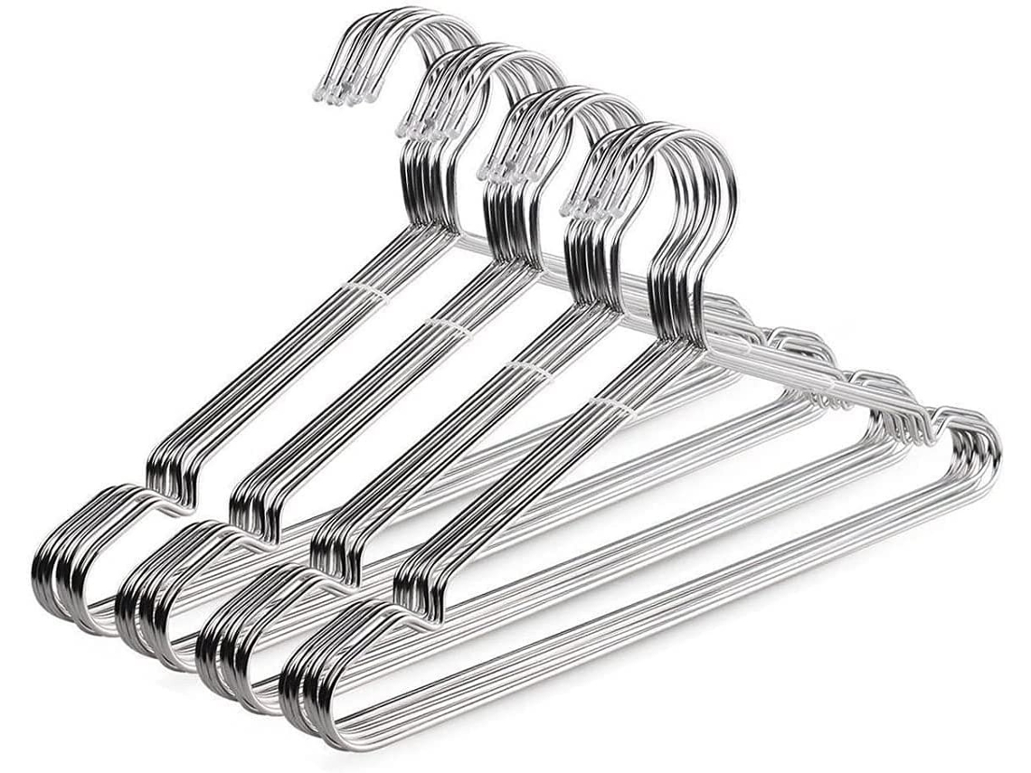 Cabides De Aço Inoxidável, Pacote Com 20 Cabides De Metal Resistentes De 16,5 Polegadas Brilvibera