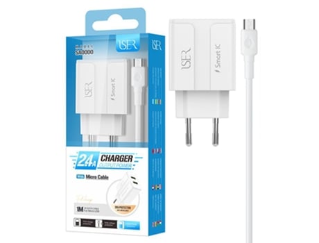 Carregador Com Duas Entrada Usb 2.0 Iser Sa0000 (Branco)