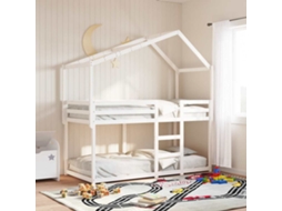 Vidaxl Telhado De Cama Infantil 203x80,5x142 Cm Pinho Maciço Branco