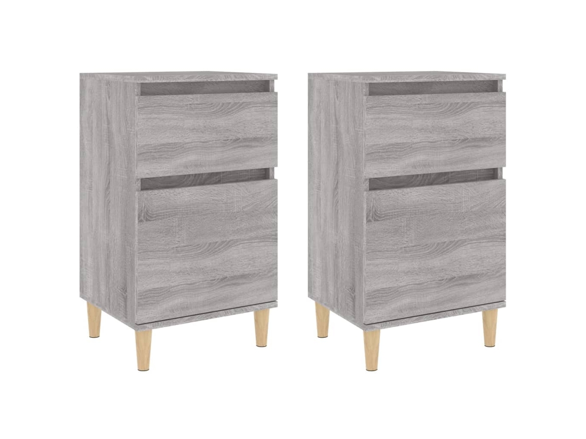 Bedside Cabinet, Bedside Cabinets Vidaxl Cinzeto Madeira Processada (n/a)