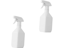 Conjunto de 2 frascos de spray de 300ml em PE, brancos, regador de pressão manual.