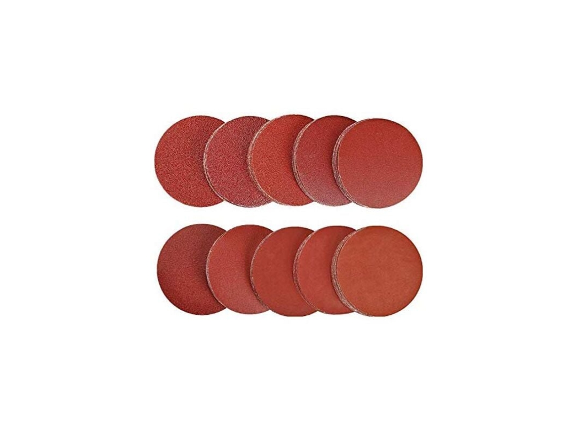 Lixa redonda de 75 mm - Lixa abrasiva para lixadeira, 100 peças, grão 80/100/180/240/600/800/1000/1200/2000/3000