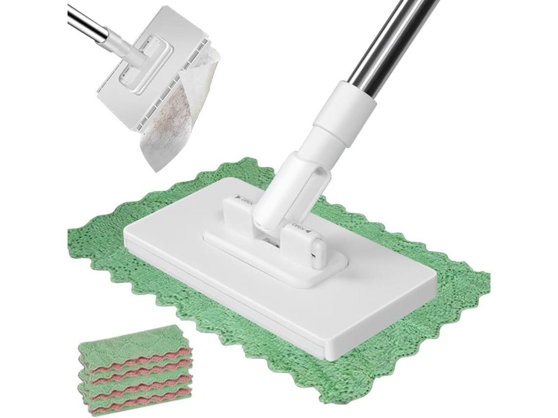 Kit De Esfregão Reutilizável Para Pó, Estilo Toalha De Rosto, Para Limpeza De Pisos, Inclui 4 Panos Laváveis,limpeza