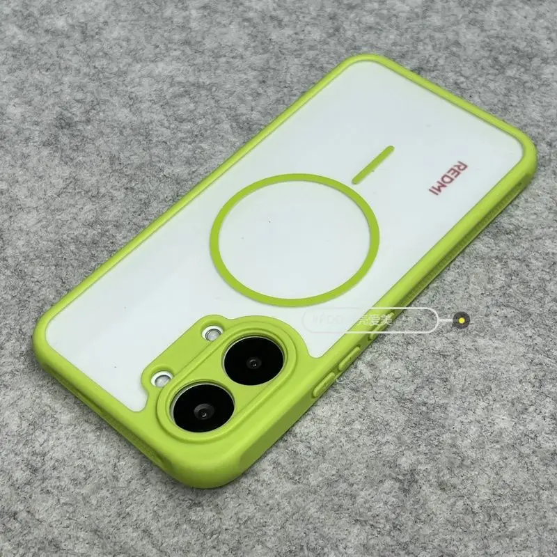 Capa Para Celular (verde Poco X8 Pro Max) Com Moldura Fosca Magnética E Agradável Ao Toque, Com Dissipação De Calor.