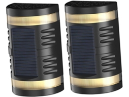 Conjunto De 2 Luminárias Solares De Parede Para Jardim, S Às Intempéries, Iluminação Externa Em Páti Gokoco