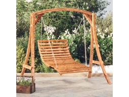 Vidaxl Cama Baloiço 115x147x46cm Madeira Curvada C/ Acabamento Em Teca