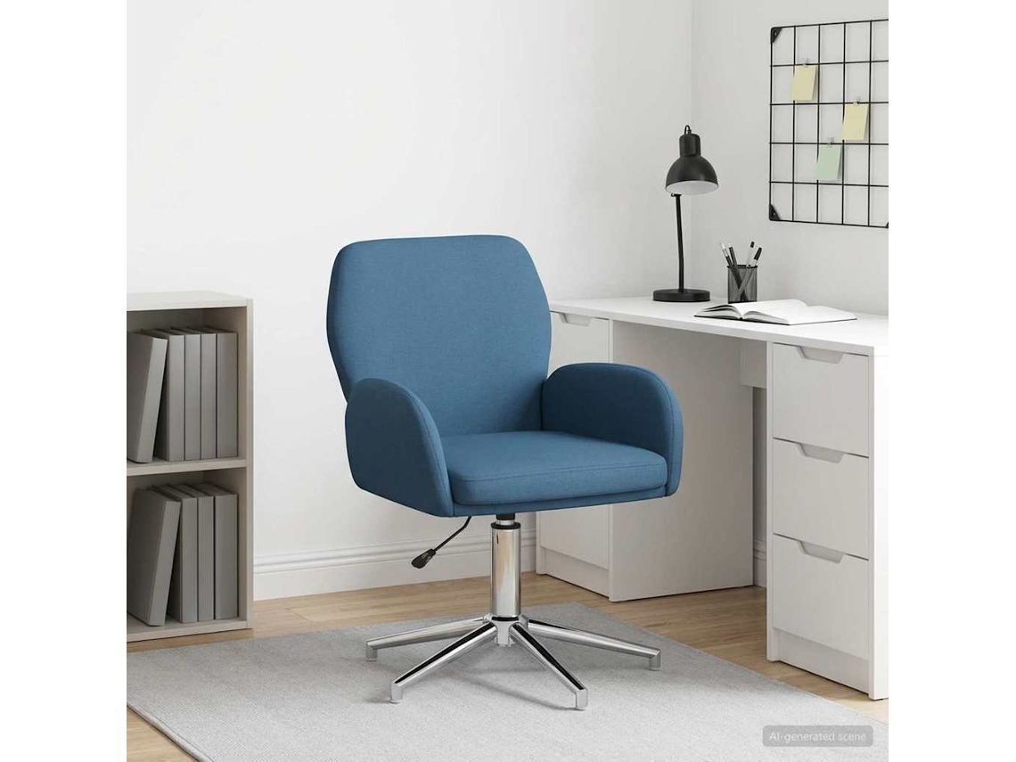 Vidaxl Cadeira De Escritório Giratória Tecido 54 X 58 X 90 Cm Azul