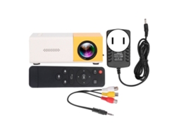 Projetor Mini 1080p Com Imagem De Reflexão Difusa 23 Idiomas Alto-falantes Plug Us 100-240v Amarelo