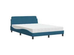 Bed, Beds Vidaxl Azul Veludo (120 X 200 Cm)