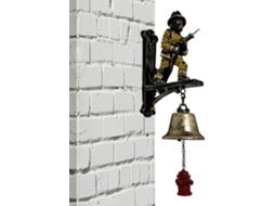 Campainha de parede em metal e resina, estilo bombeiro, decoração para casa