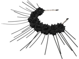 Tiara Gótica Delicada Em Metal Preto Com Flores Elegantes, Acessório Para Cabelo.