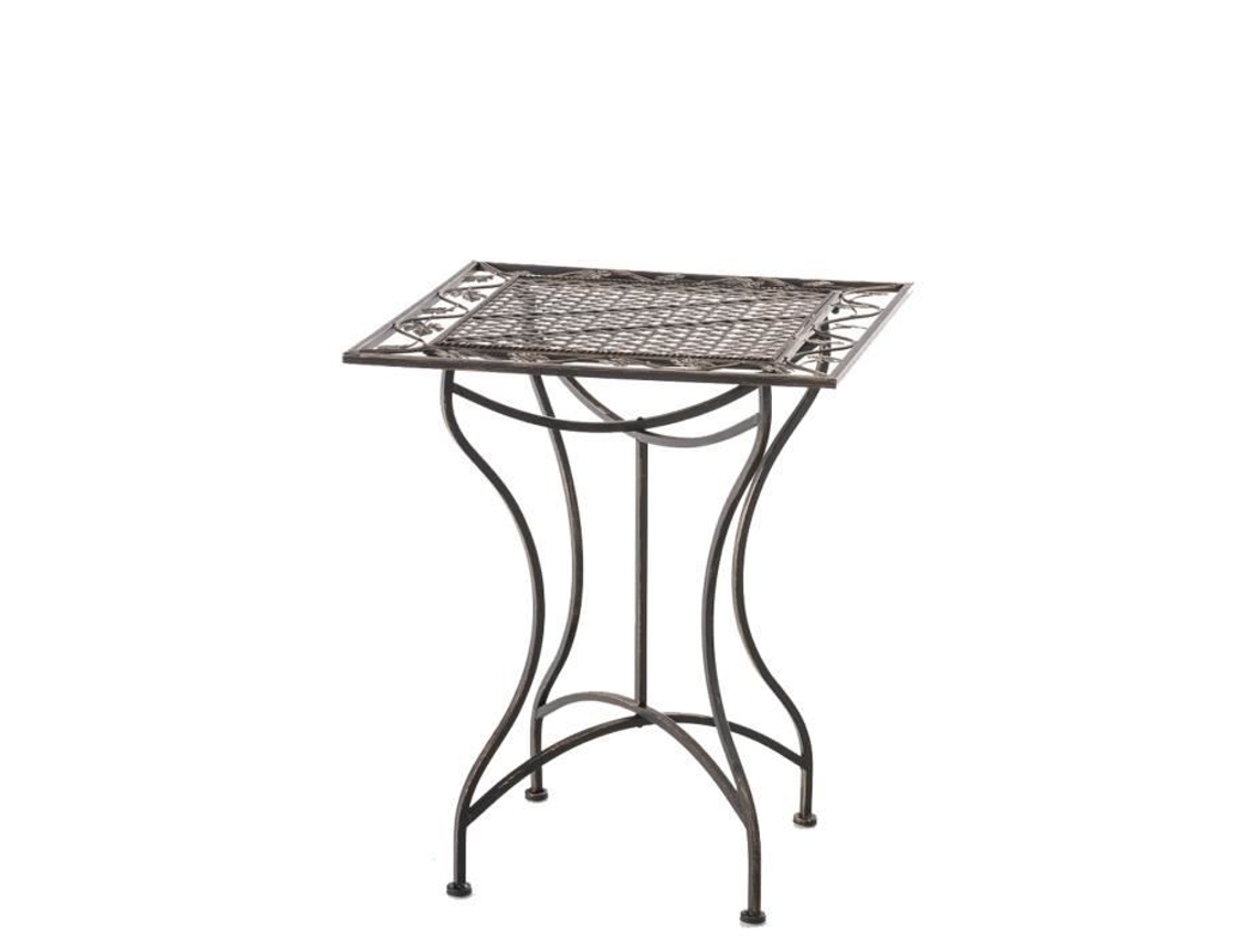 Mesa De Jardim Em Ferro Forjado Asina 60 Cm X 60 Cm, De Bronze Cre