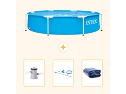 Intex Piscina Com Estrutura Redonda - 244x51 Cm - 4-peças Scb81