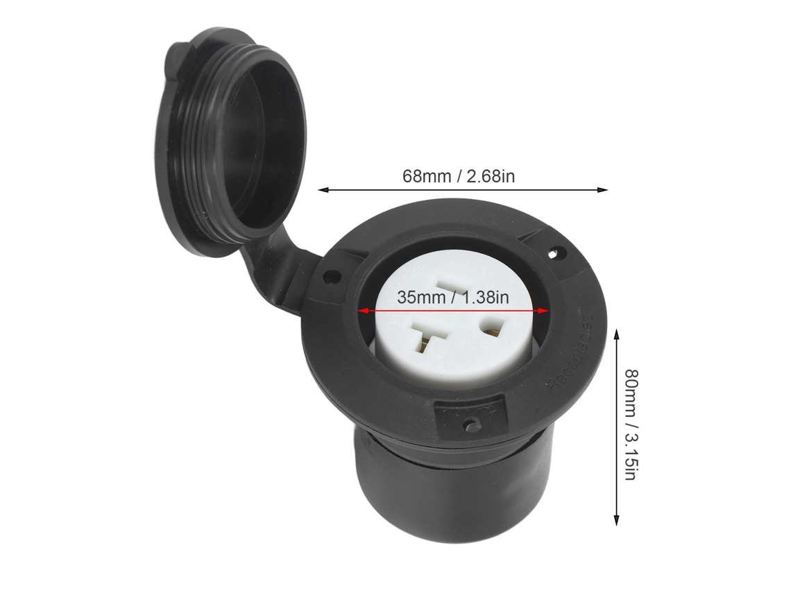 Laxiscreed Tomada De Energia Com Flange Bipla E Trípla, Design Lâmina Reta Para Fácil Instalação