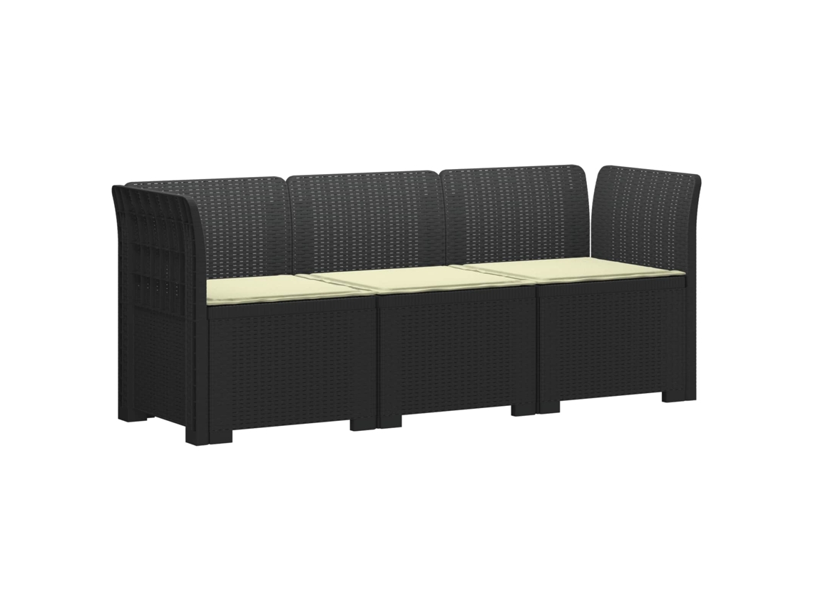 Maison Exclusive - Sofá De Jardim 3 Lugares Com Almofadas Visual Rattan Pp