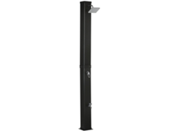 Duche Exterior Solar, 40L, com torneira de água quente até 60°C, 19x20x217cm, preto
