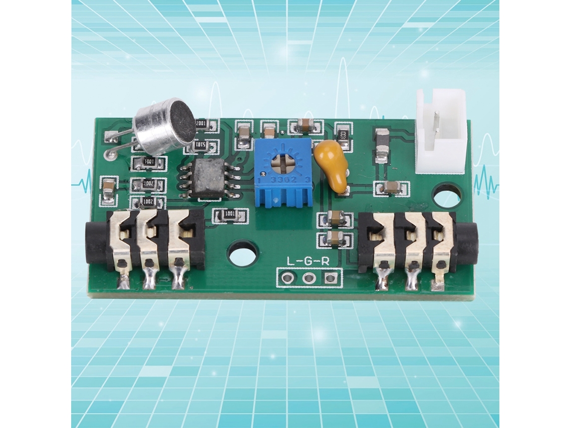 Módulo amplificador de sinal de áudio de microfone, ganho ajustável, 2,6-10 V DC