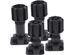 Conjunto De 4 Pés Nivelamento Ajustáveis E Resistentes Para Móveis, Em Plástico Preto, Ideais Para Cômodas