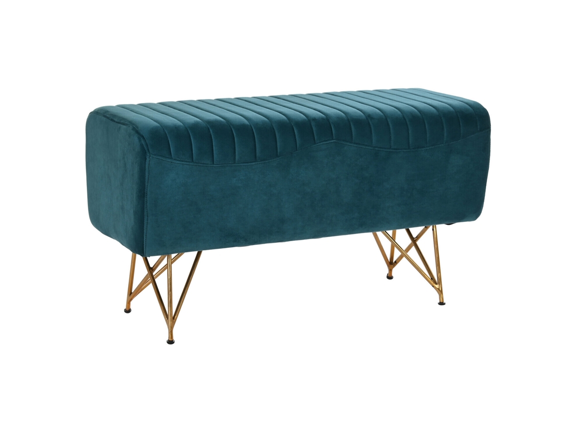 Banco para Sapatos em Poliéster e Metal Turquesa (90x31x47cm) ALEXANDRA HOUSE LIVING