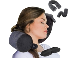 Travesseiro De Viagem Twist Em Espuma Viscoelástica Com Suporte Para Pescoço, Queixo, Ombros, Lombar E Pernas, Ideal Viagens Avião Aquaforge