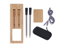Termómetro Sem Fios para Churrasco com 2 Probes, Carregamento Usb, IP67, Repetidor LAXISCREED
